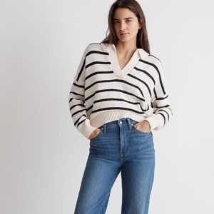 NWT Madewell Dedham Polo Sweater in Stripe